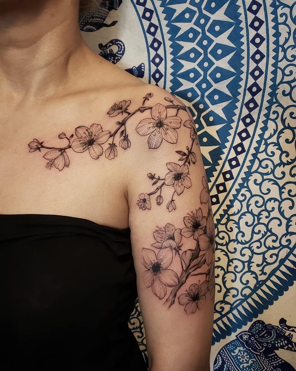 100 Best Cherry Blossom Tattoo Designs For Men And Women With Meanings