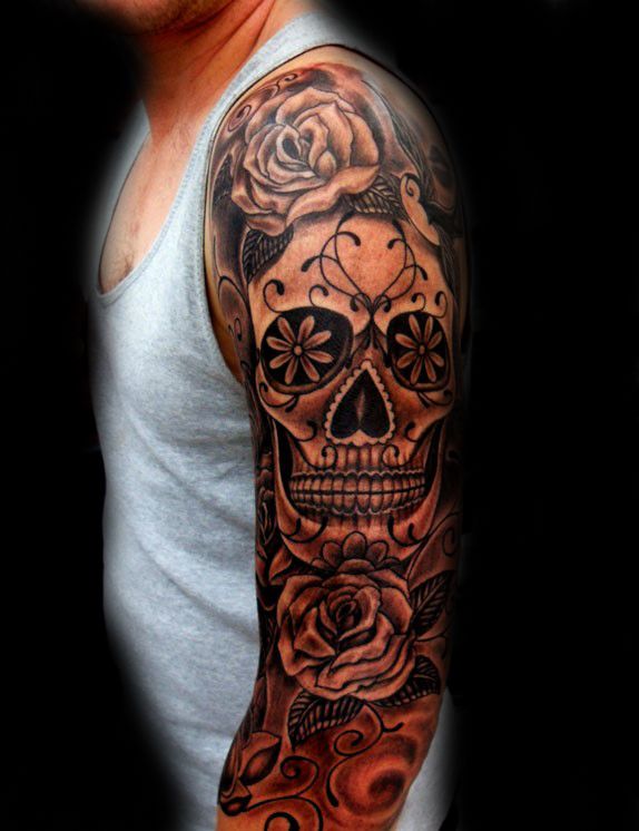 100 Sugar Skull Tattoo Designs For Men 2023 Inspiration Guide