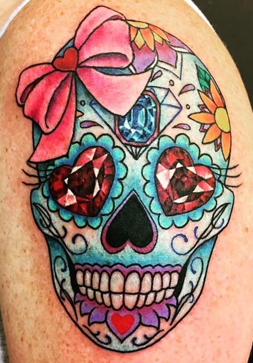 100 Unique Sugar Skull Tattoos Designs Ideas Tattoo Me Now