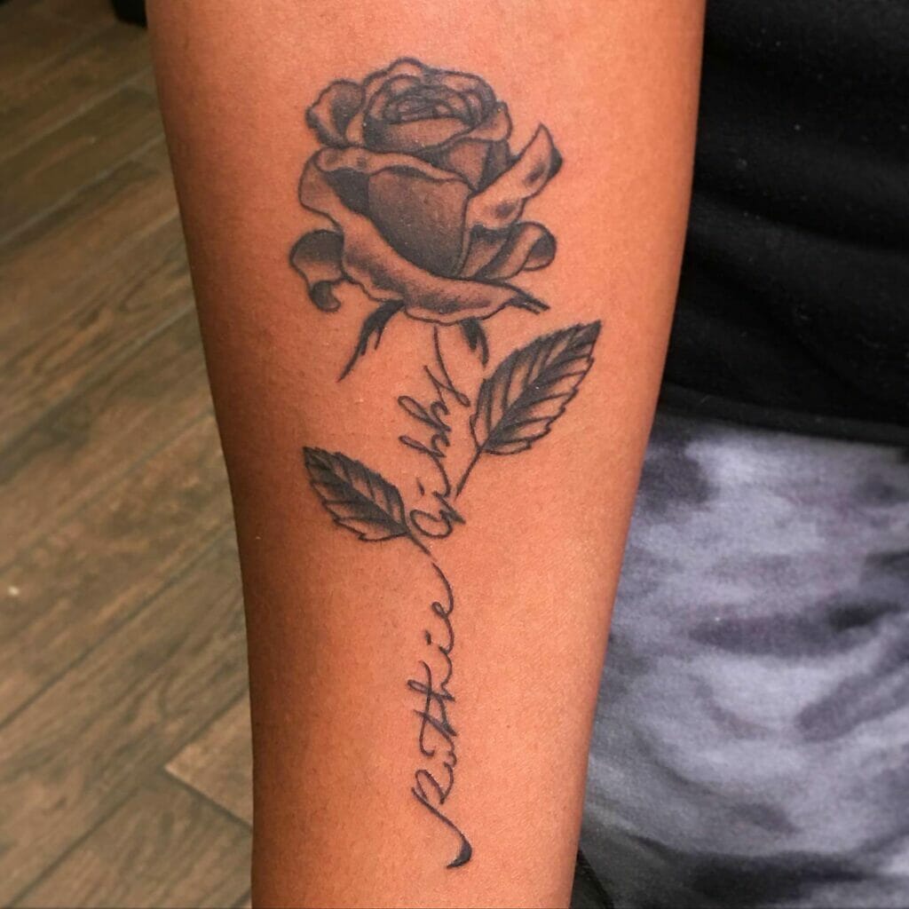 101 Best Rose Tattoo With Names On Petals