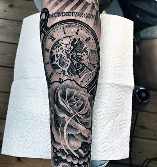 103 Amazing Pocket Watch Tattoo Designs For Men