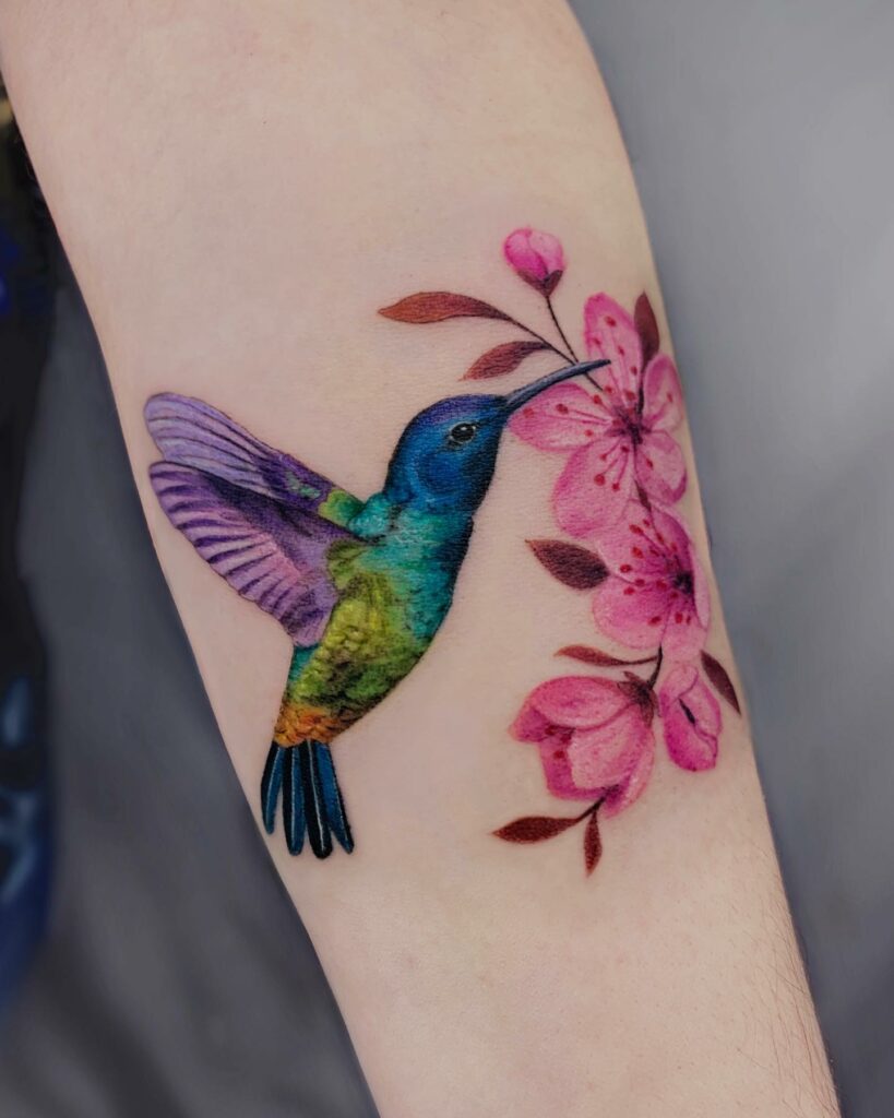 11 Hummingbird Tattoo With Flowers That Will Blow Your Mind