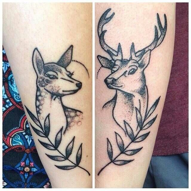 12 Awesome Buck And Doe Tattoo Designs Petpress