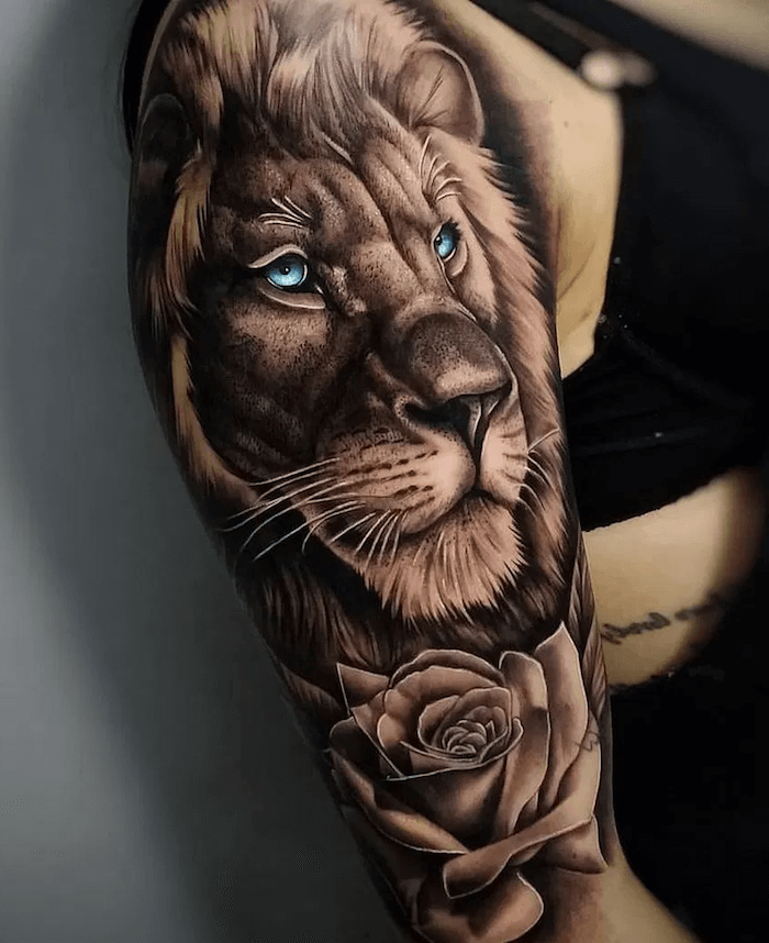 12 Best Lion Tattoo Ideas Lions With Blue Eyes Page 2 Of 3 Petpress