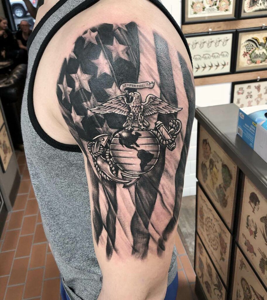 12 Black American Flag Tattoo Ideas To Inspire You