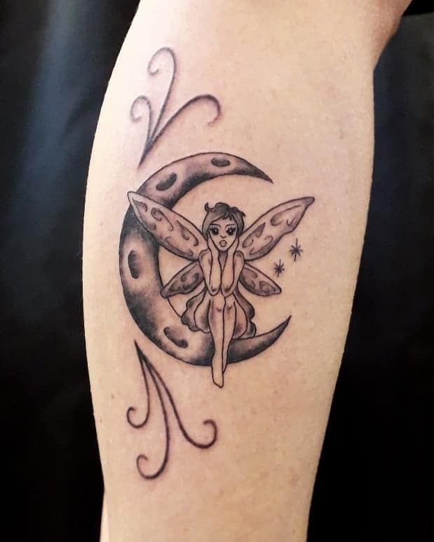 13 Crescent Moon Fairy Tattoo Ideas Fairy Tattoo Moon Fairy Moon Tattoo