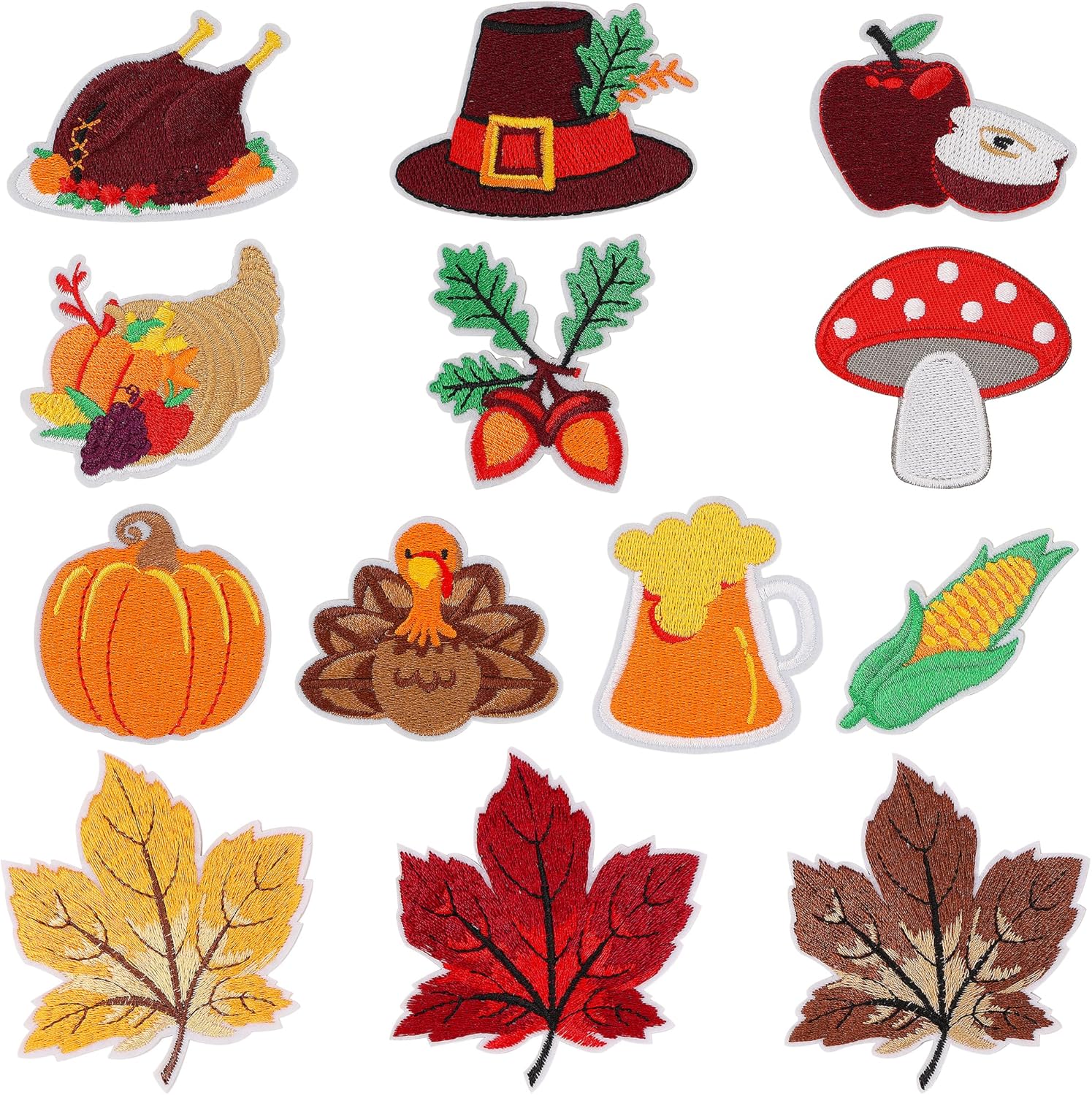 13Pcs Mix Patch Sew On Embroidered Appliques Patch Diy Apparel Accessories Patches Clothing