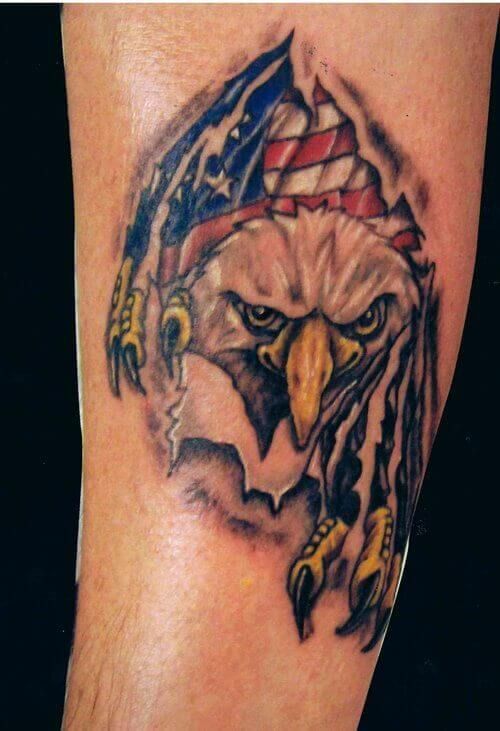 14 Best Bald Eagle With American Flag Tattoo Designs Petpress