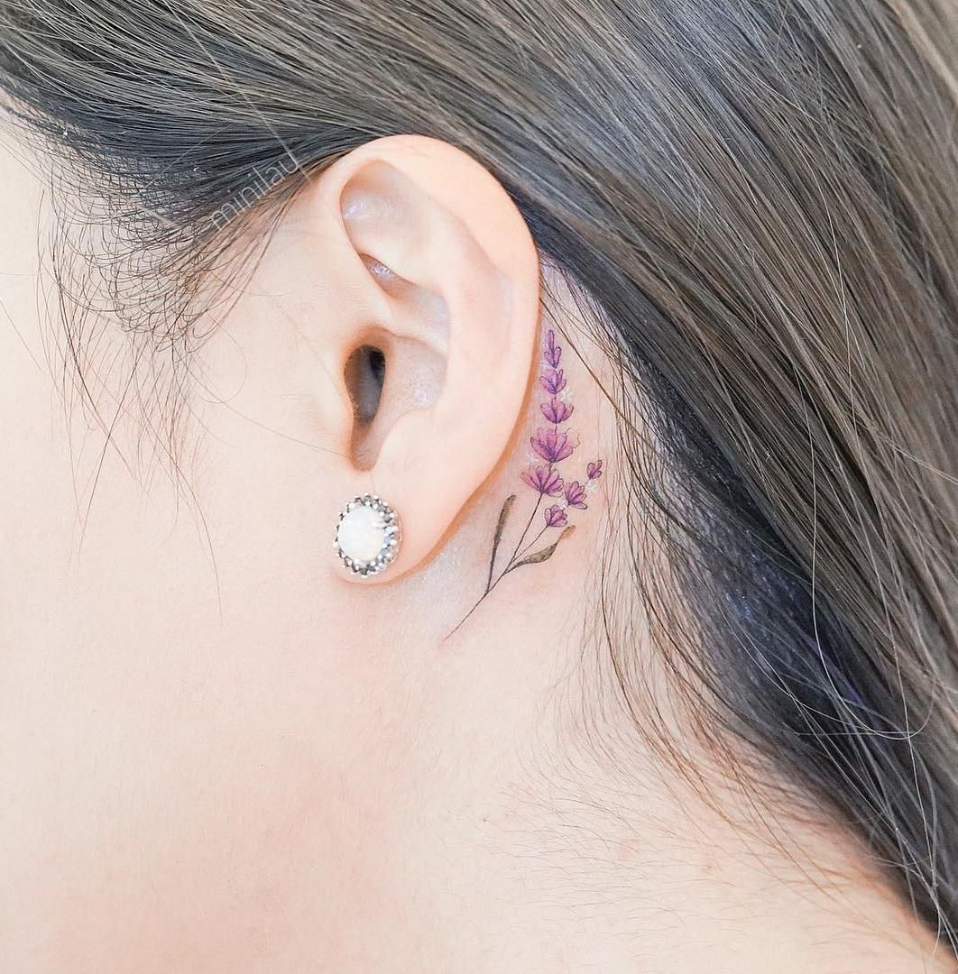 15 Behind The Ear Tattoo Ideas Delicate Flower Tattoo Idea