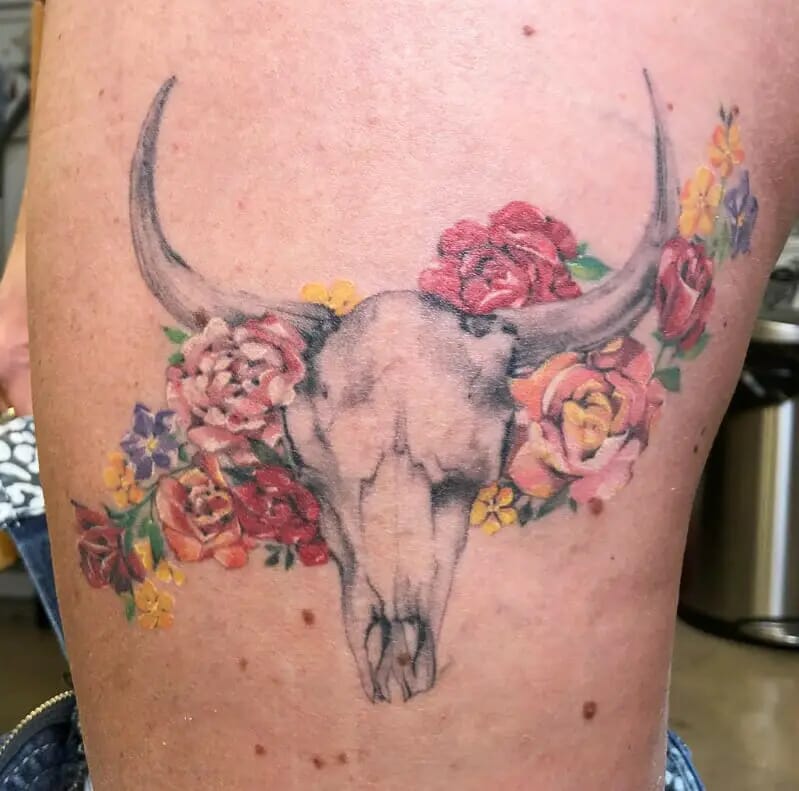 15 Cow Skull Tattoo Designs For Western Inspired Ink Psycho Tats