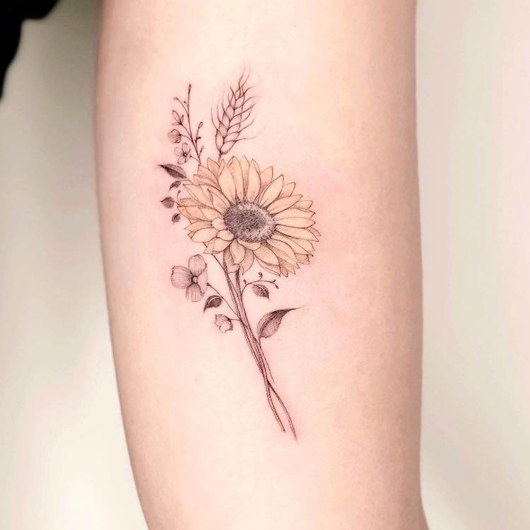 15 Sunflower Tattoo Ideas For Women Mom S Got The Stuff