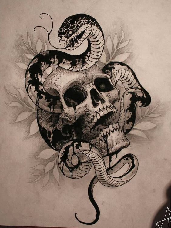 15 Traditional Skull And Snake Tattoos Petpress