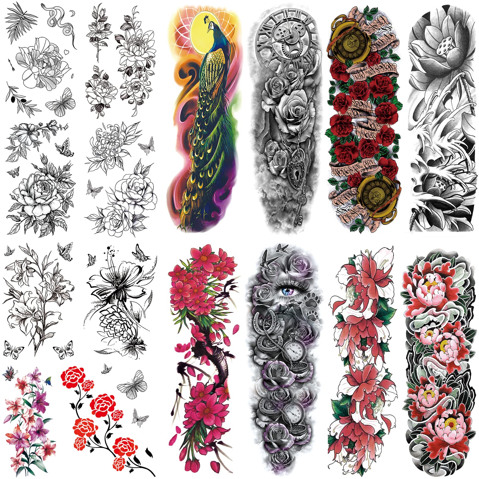 16 Flower Sleeve Tattoo Designs Ideas Design Trends Premium Psd