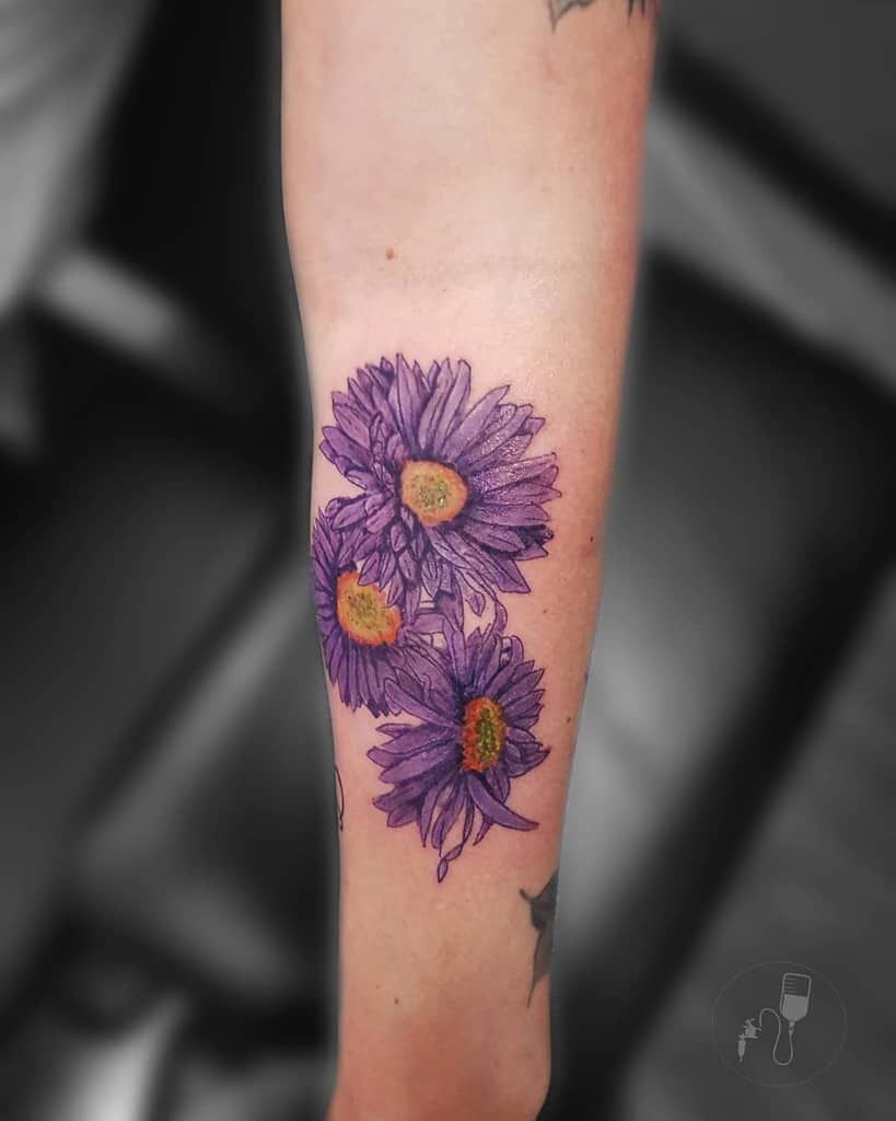 20 Beautiful Aster Flower Tattoos Ideas