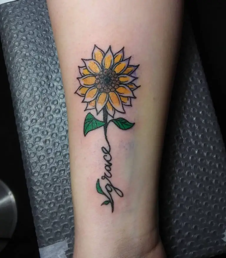 20 Line Sunflower Tattoos