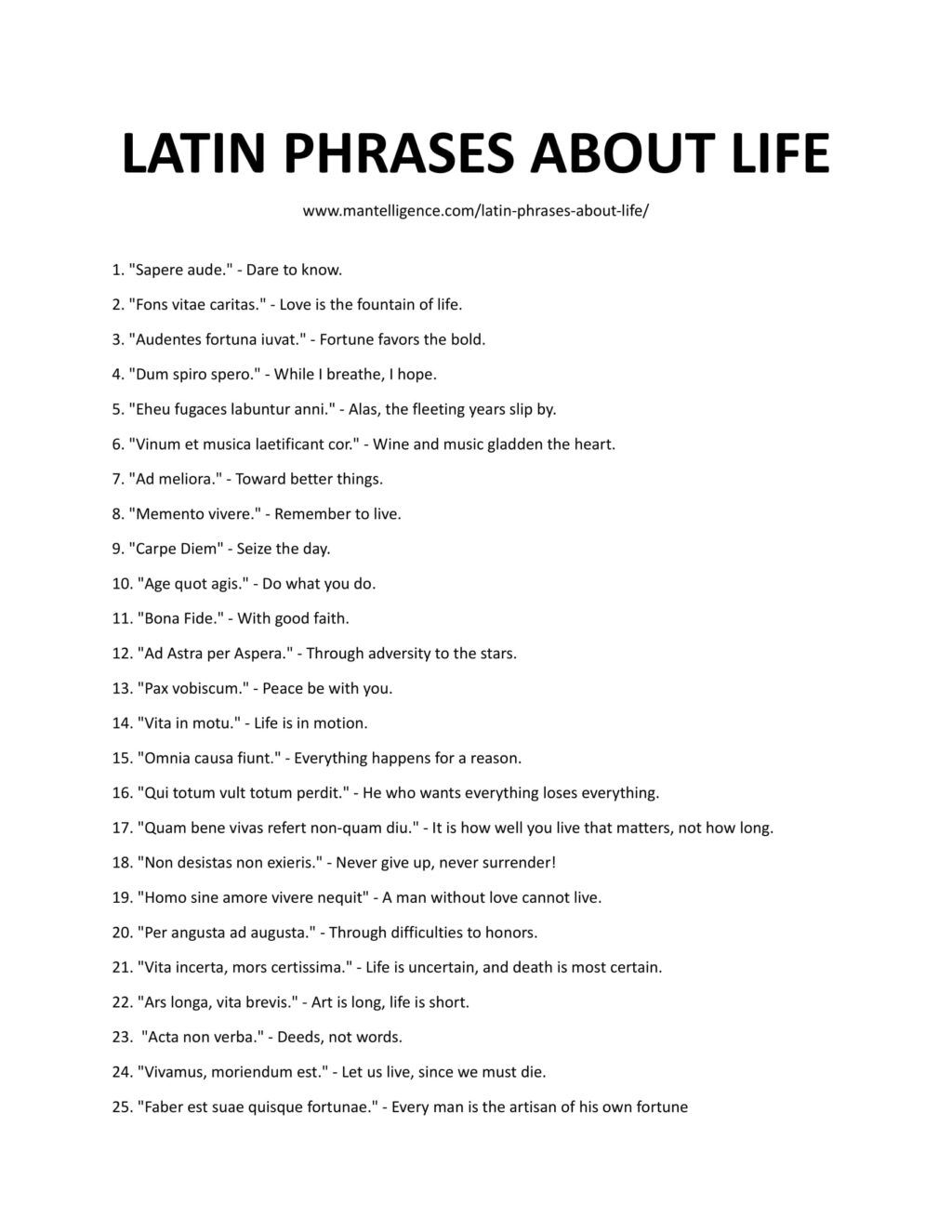 21 Latin Phrases About Life Best Quotes For A Meaningful Life In 2023