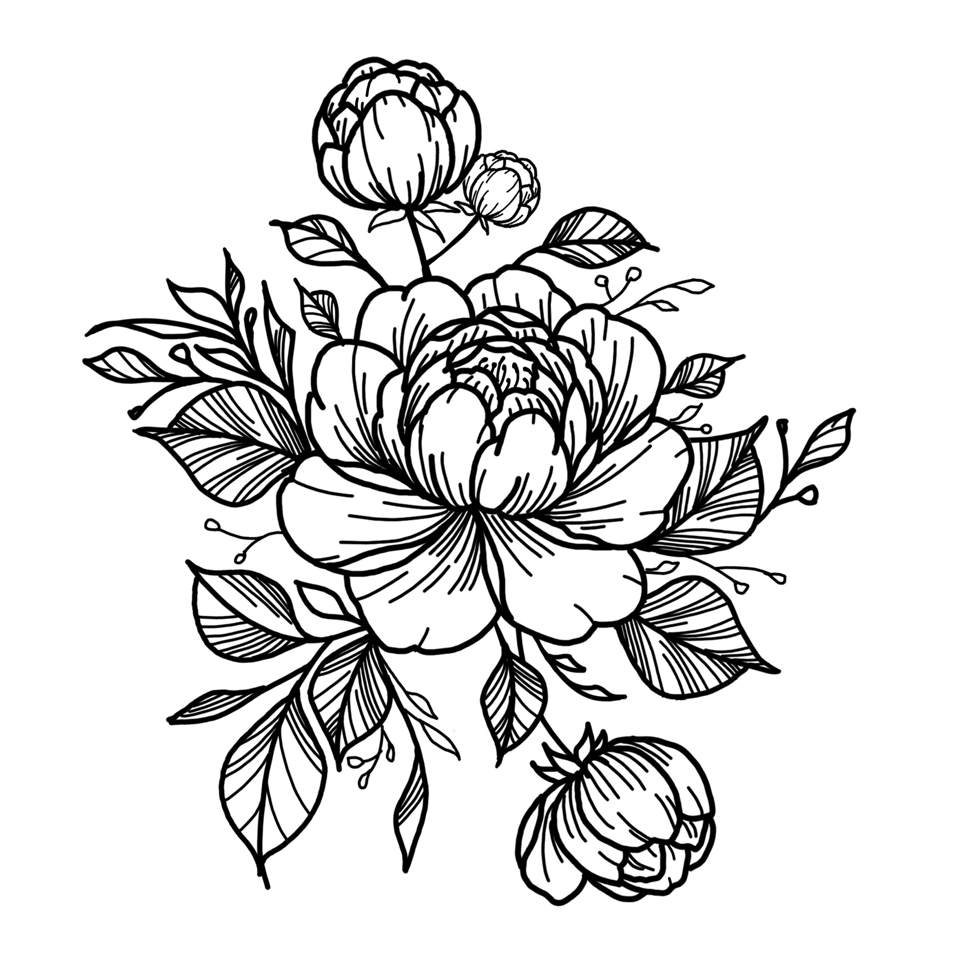 21 Peony Tattoo Designs Ideas Design Trends Premium Psd Vector