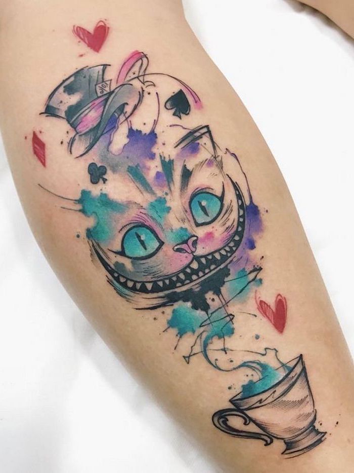 220 Cheshire Cat Tattoo Designs 2020 Simple Small Meaningful Ideas