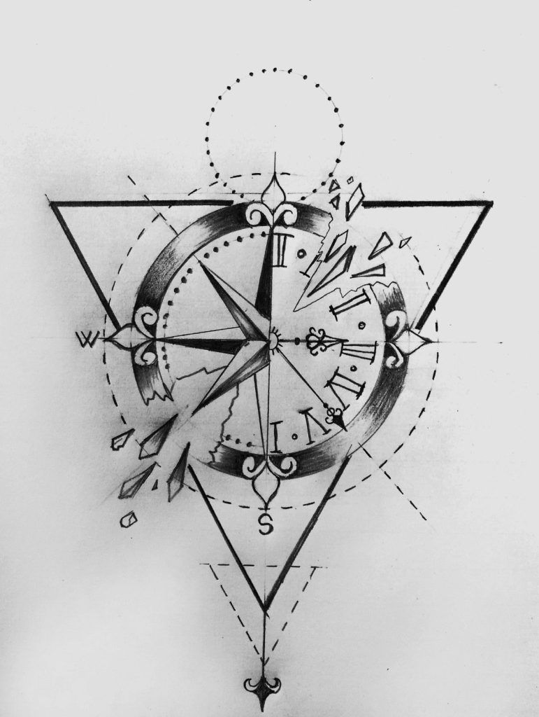 225 Clock Tattoos Ideas And Designs 2023 Tattoosboygirl Compass