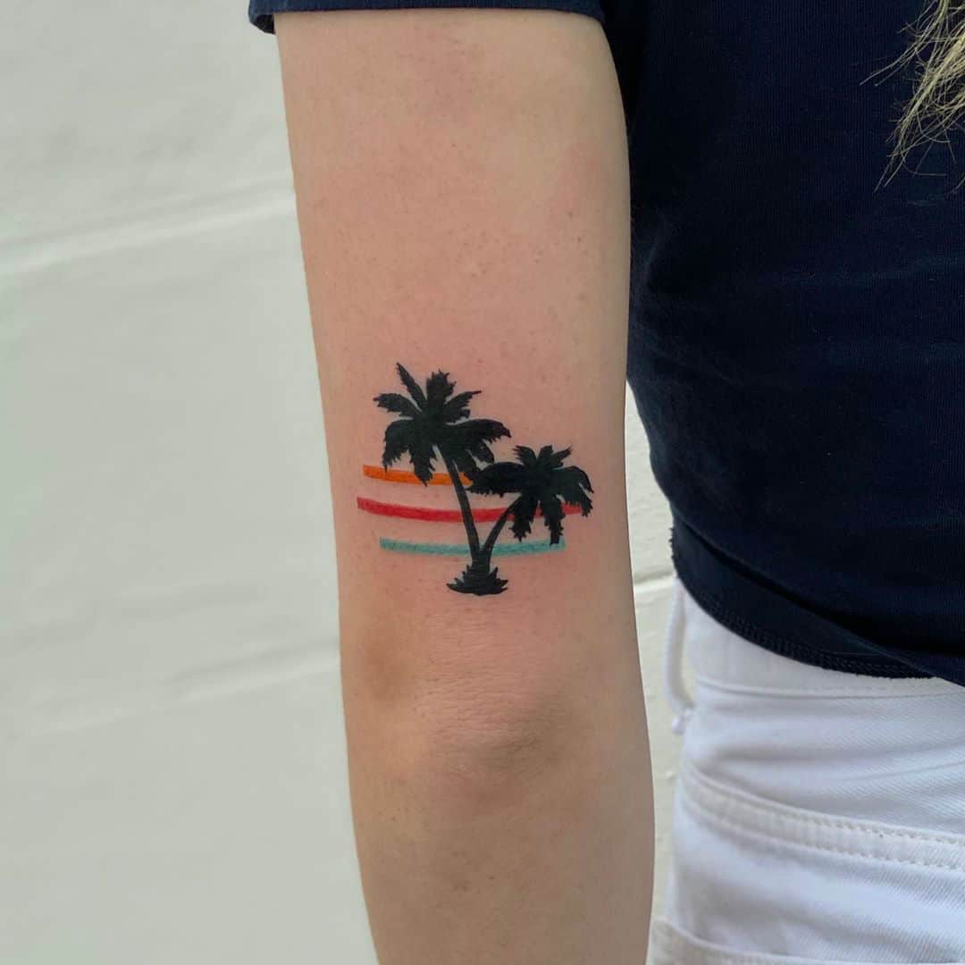 23 Harmonious Palm Tree Tattoos And Symbolism Behind Them Sortra