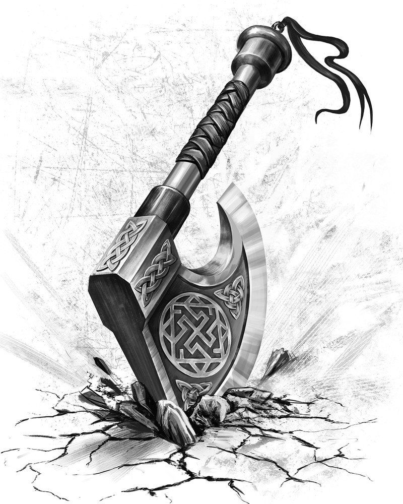 23 Norse Viking Axe Tattoo Designs Lewiskainui