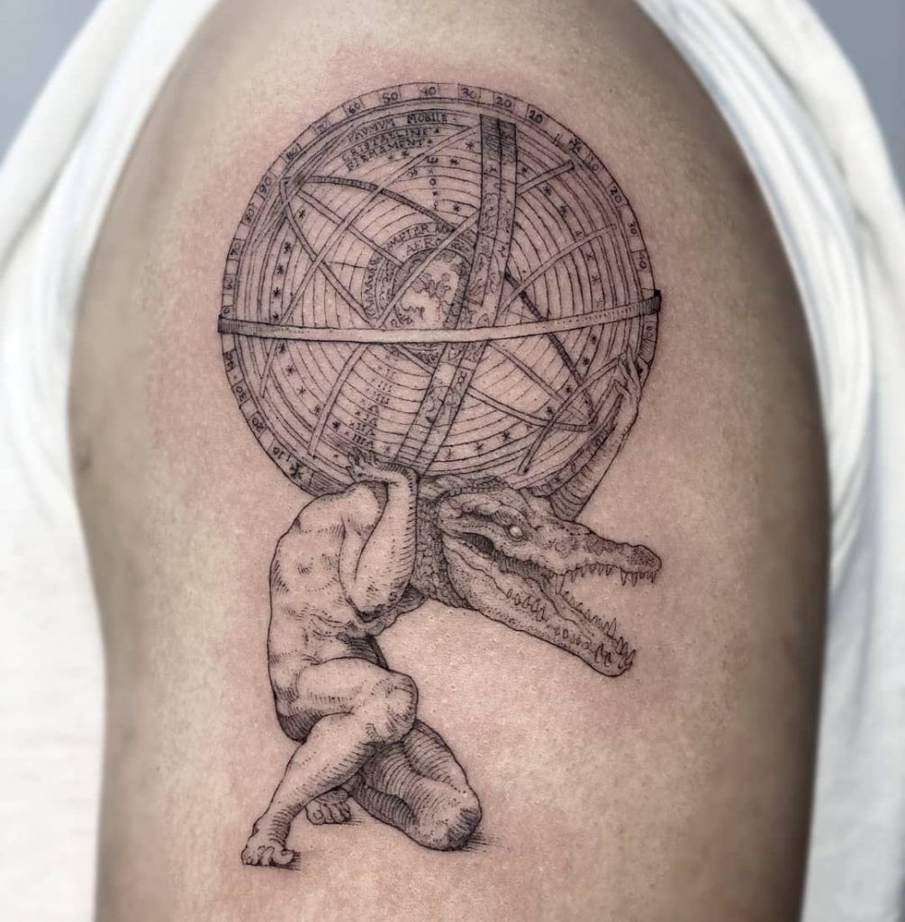 24 Coolest Atlas Tattoo Ideas Small Tattoos Ideas Sky Tattoos Cool