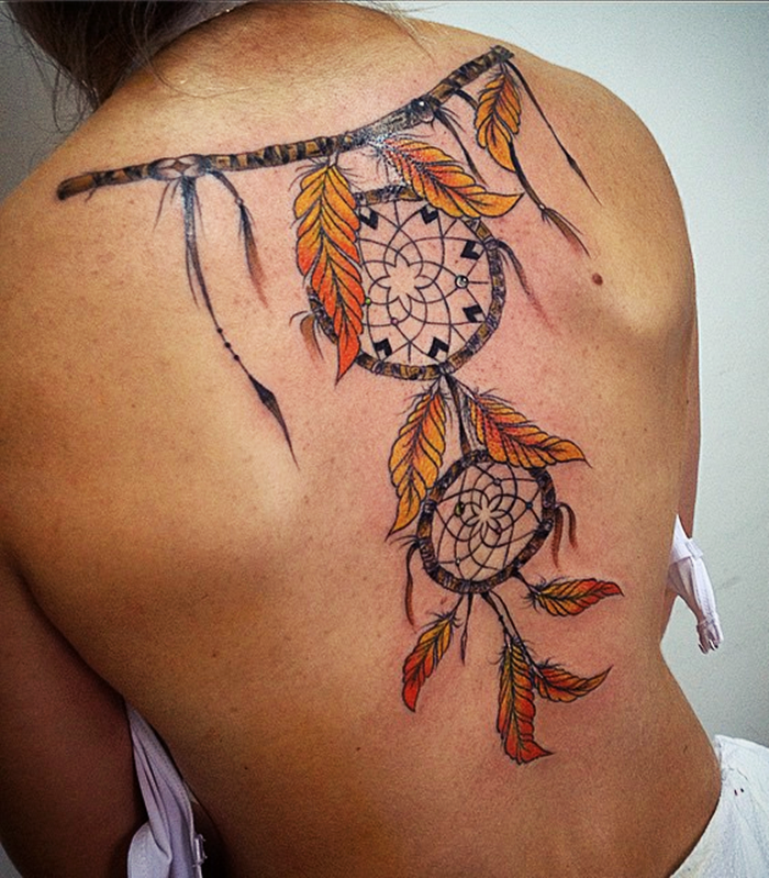 25 Colorful Dream Catcher Tattoo That Will Be Uniquely Your Own