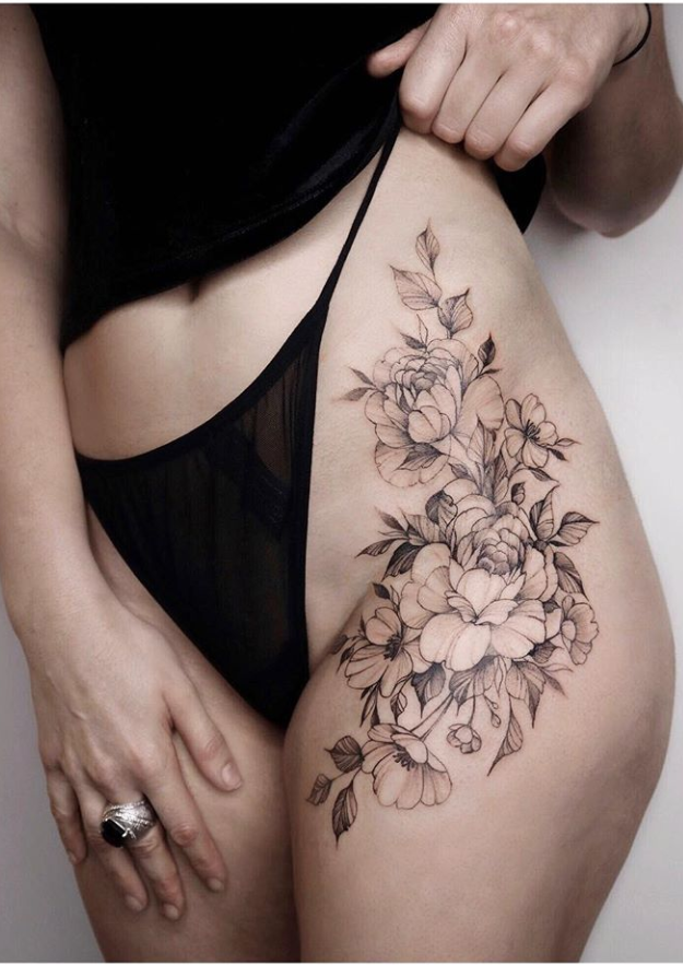 25 Inspirational Flower Hip Thigh Tattoo Design Ideas For Sexy Woman Page 5 Of 25 Fashionsum