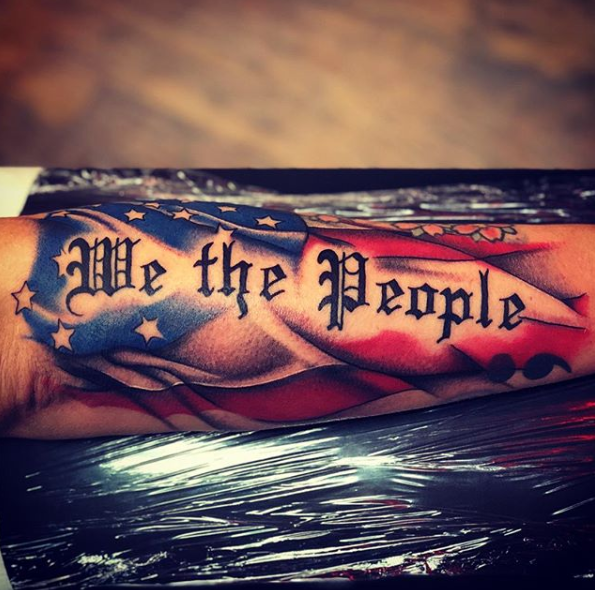 25 We The People Tattoo Design Ideas For Patriots American Flag