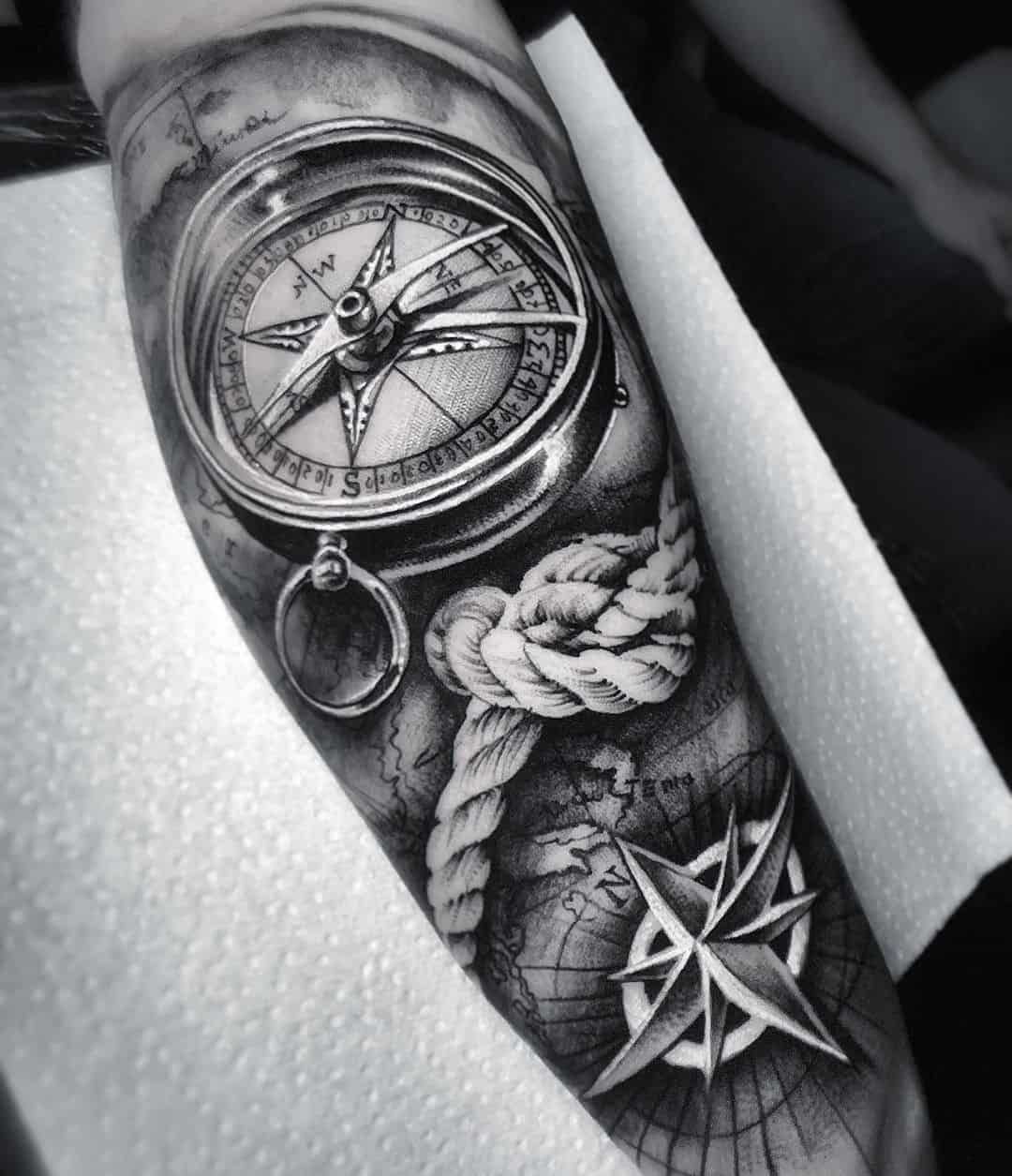 30 Awesome Forearm Tattoo Designs Compass Tattoo Forearm Tattoos And