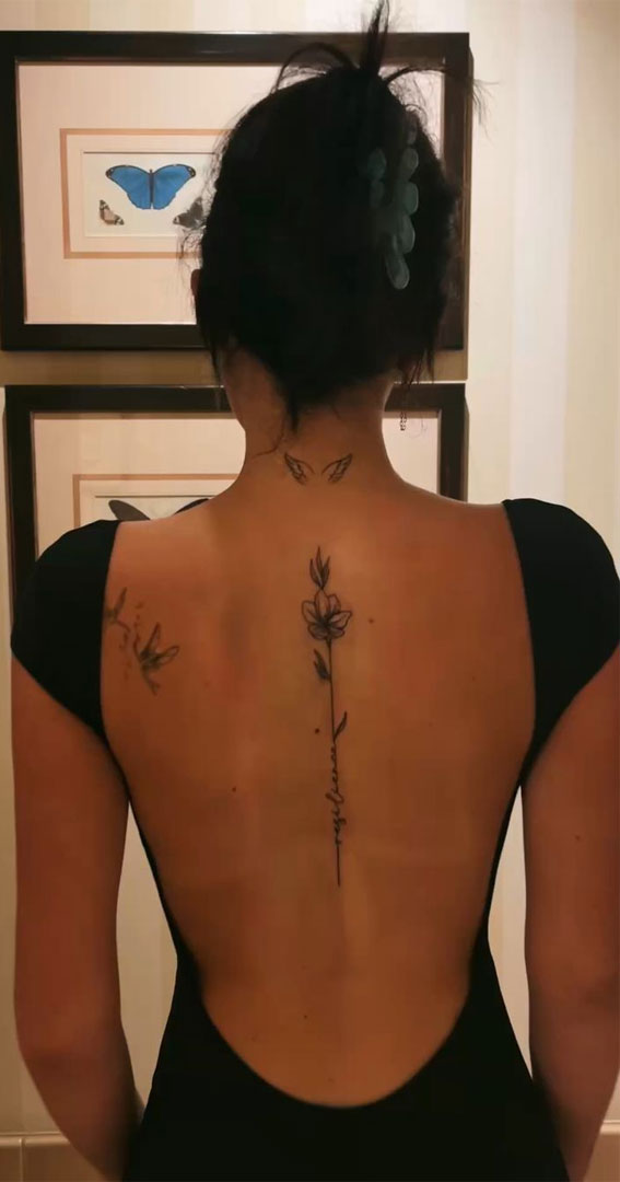 30 Beautiful Flower Tattoo Ideas Meaningful Flower Spine Tattoo I