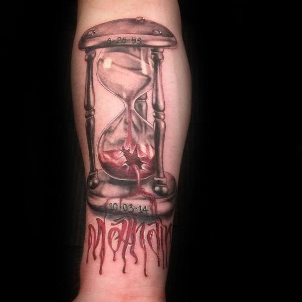 30 Broken Hourglass Tattoo Designs For Men Time Ink Ideas