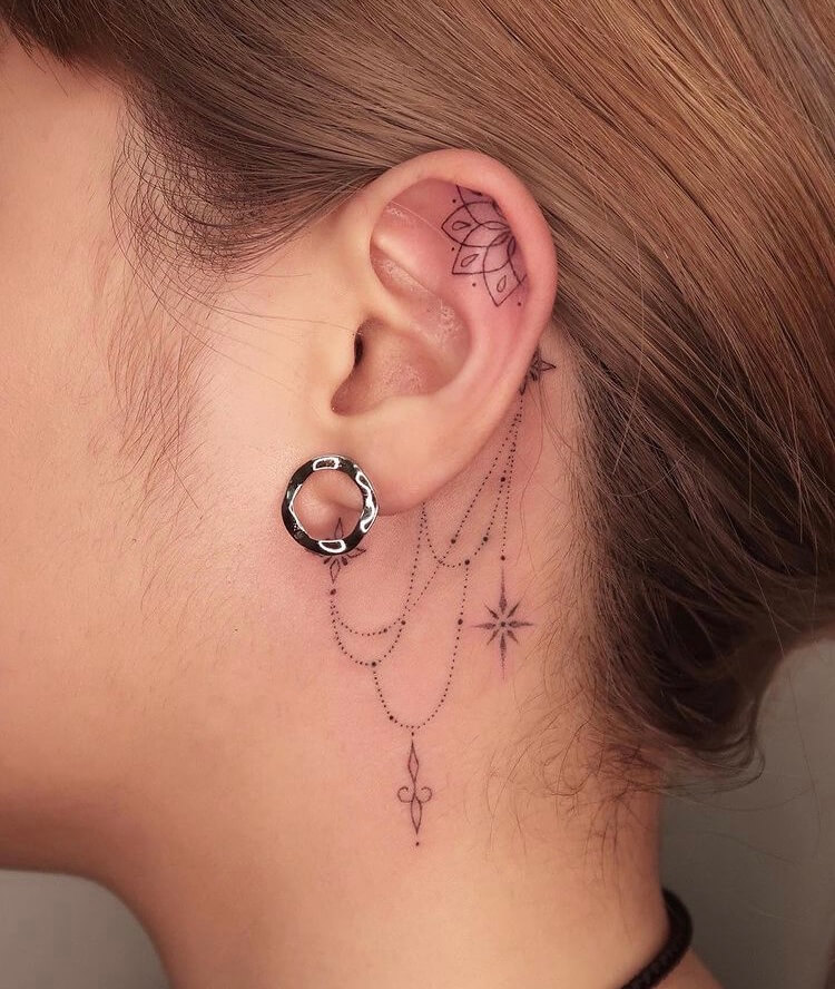 30 Cute Behind The Ear Tattoo Ideas For Men And Women Small Neck