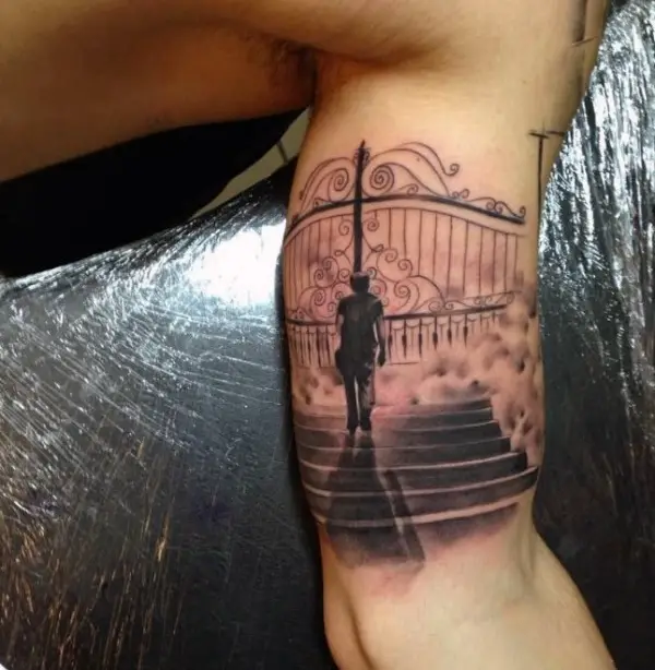 30 Deeply Spiritual And Majestic Stairway To Heaven Tattoos Ideas