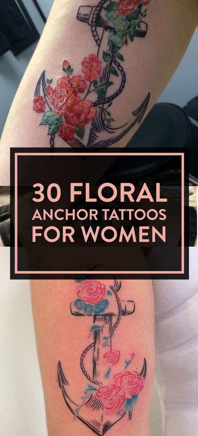 30 Floral Anchor Tattoos For Women Tattooblend