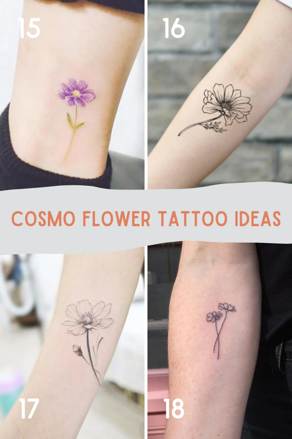 30 October Birth Flower Tattoo Ideas Cosmos Marigolds 100 Tattoos