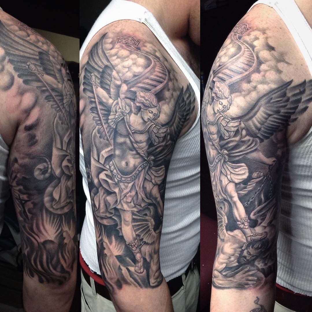 30 Perfect St Michael Tattoo Design Ideas Tattoos Arm Tattoos For