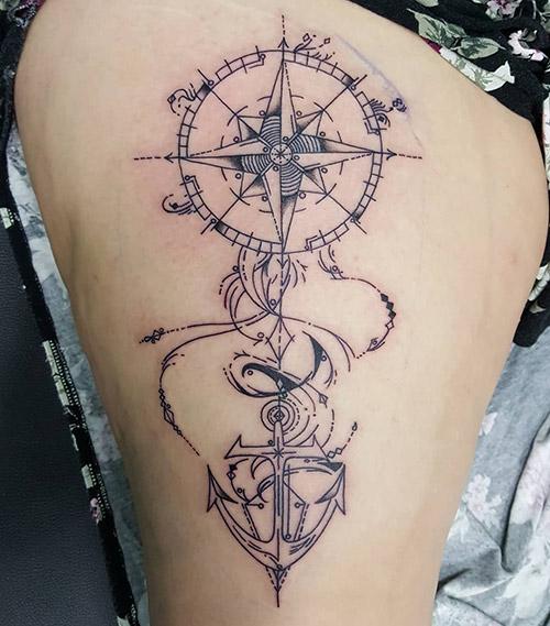 30 Stunning Compass Tattoo Designs Back Tattoo Women Compass Tattoo