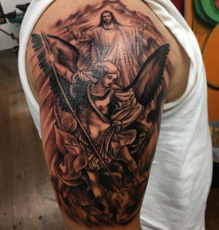 32 Best St Michael The Archangel Tattoo Forearm Ideas In 2021