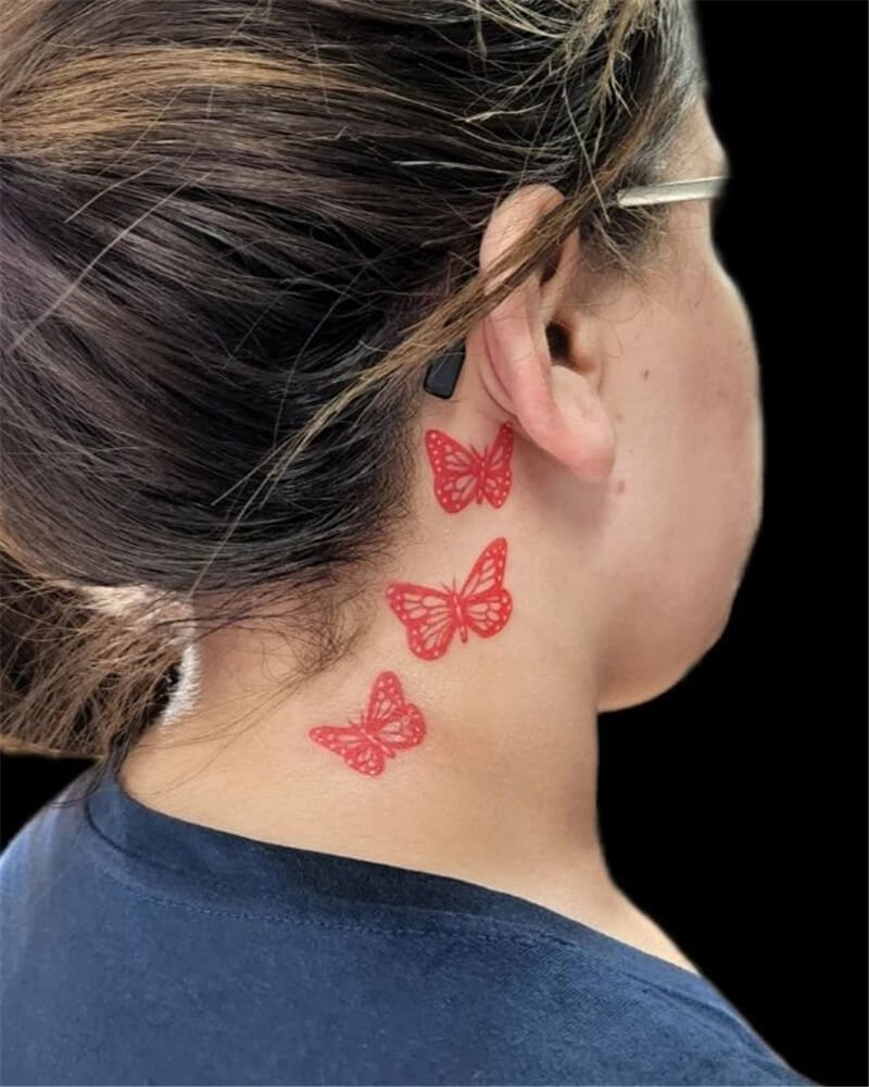 33 Butterfly Tattoos Behind The Ear Stephanefaisel