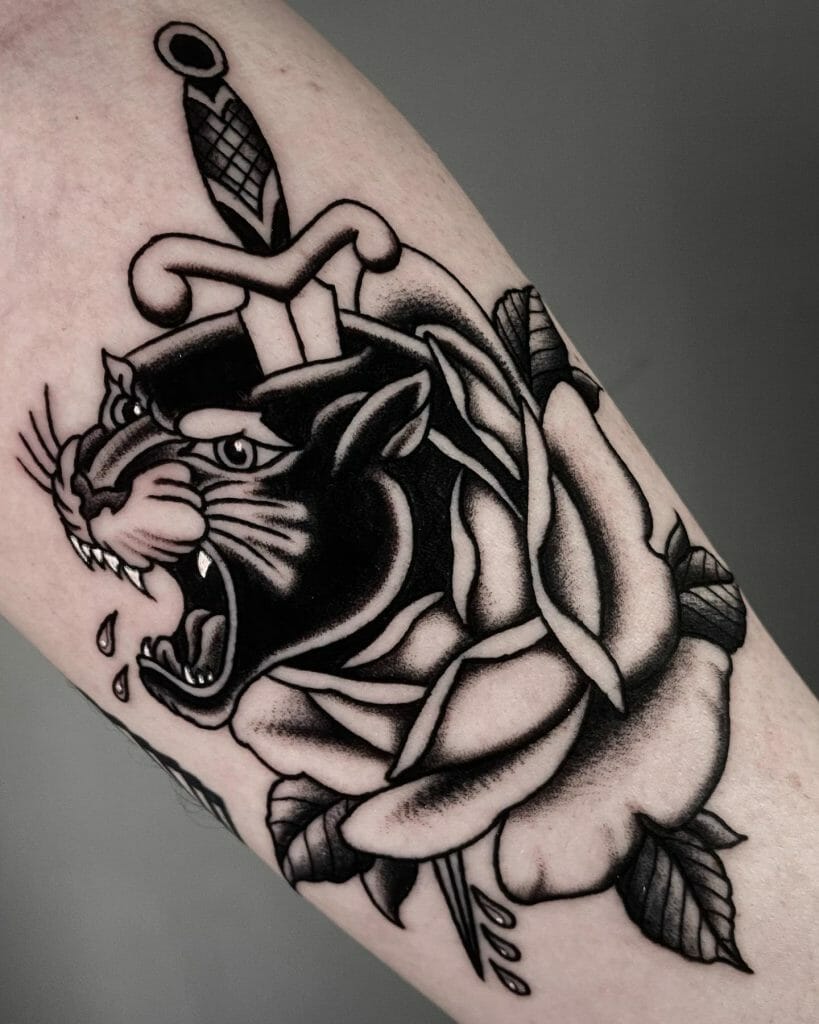 36 American Traditional Panther Tattoo Kiplizss