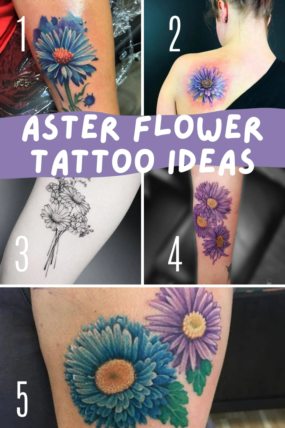 37 Bold Aster Flower Tattoo Designs Ideas Tattoo Glee