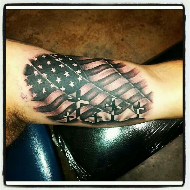 39 Amazing American Flag Cross Tattoo Designs Ideas