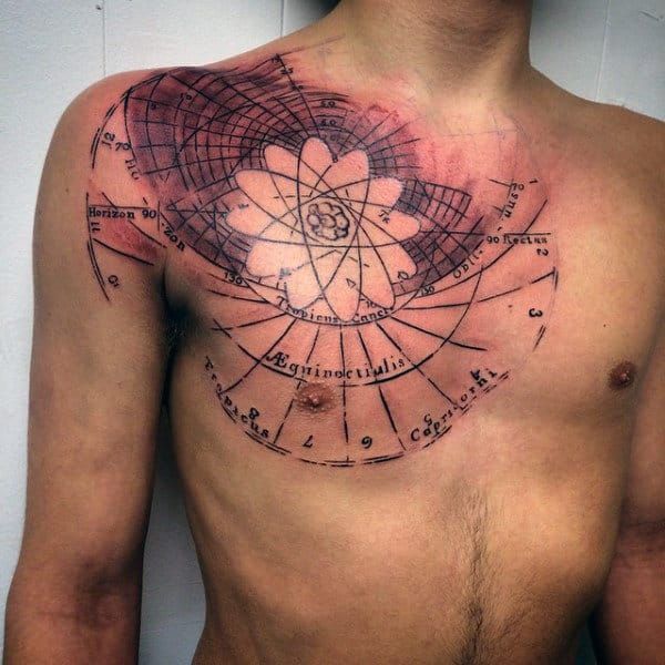 40 Atom Tattoo Designs For Men Chemical Element Ink Ideas