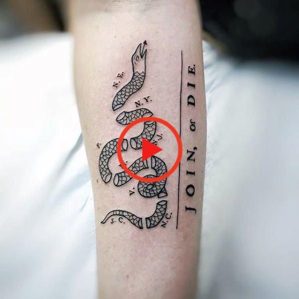 40 Join Or Die Tattoo Designs For Men Fierce Snake Ink Ideas