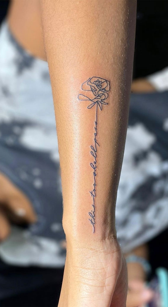 40 Meaningful Word Tattoos Rose This Too Shall Pass I Take You