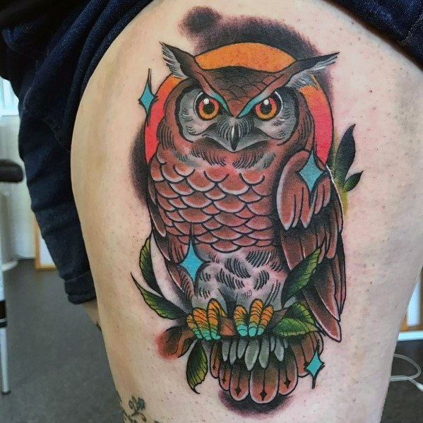 40 Neo Traditional Owl Tattoo Ideas For Men Bird Designs