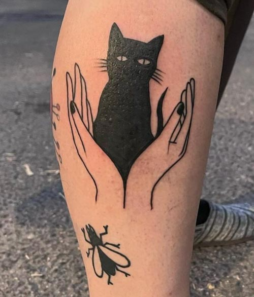 40 Simple And Stylish Cat Silhouette Tattoos Inku Paw