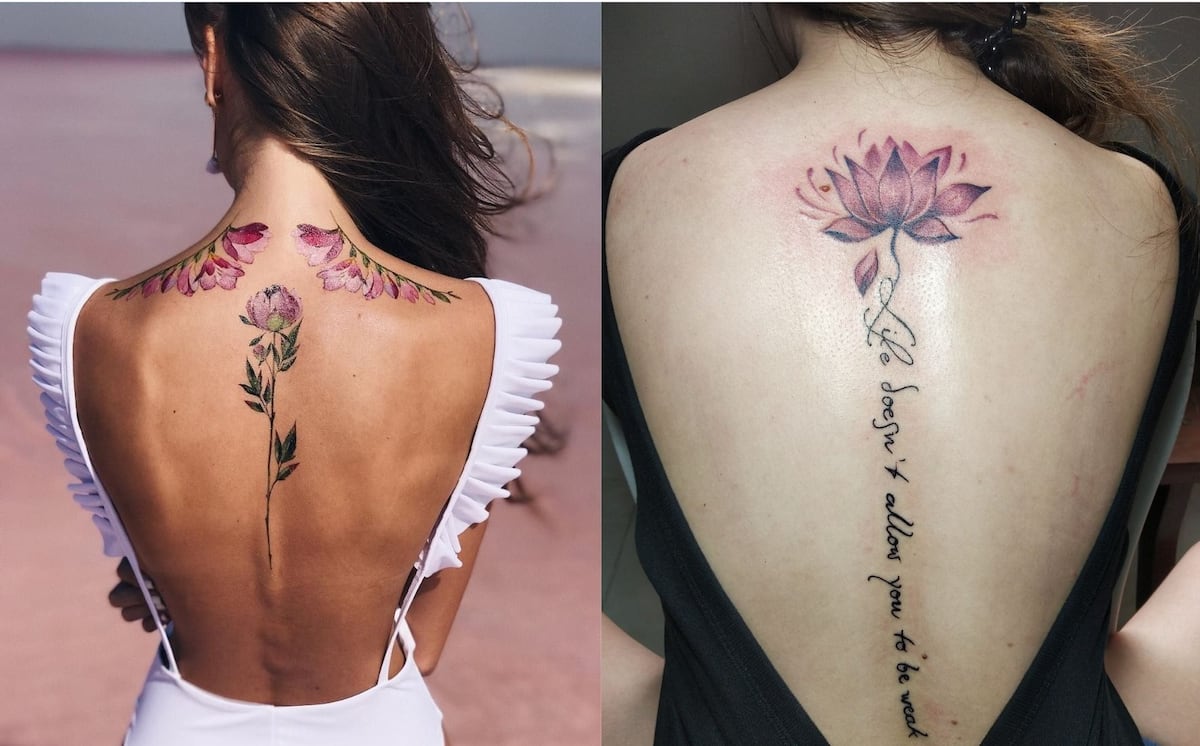 40 Spine Tattoo Ideas For Women Art And Design Flower Spine