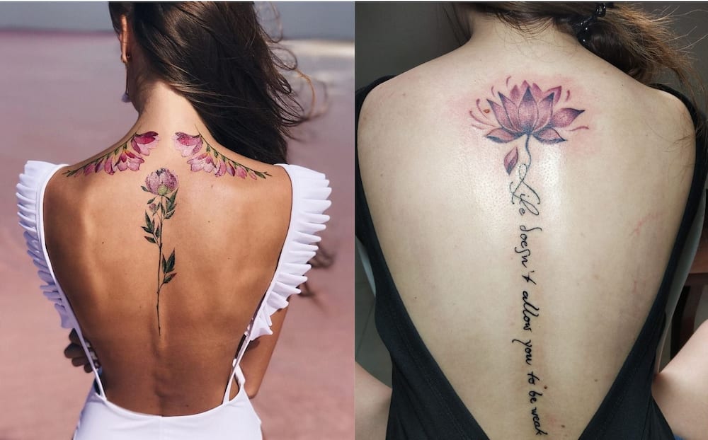 40 Spine Tattoo Ideas For Women Cuded Flower Spine Tattoos Spine